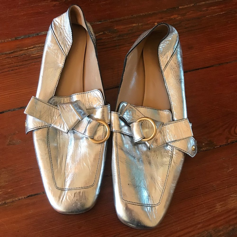 Chloe Silver Loafers